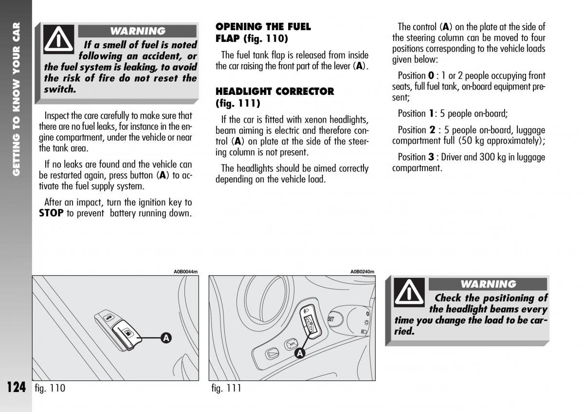 Alfa Romeo 156 GTA owners manual / page 125