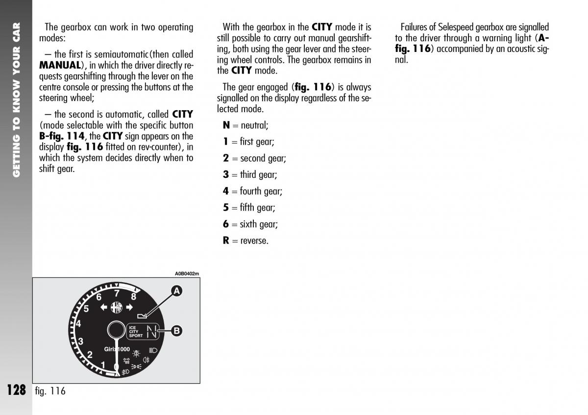 Alfa Romeo 156 GTA owners manual / page 129