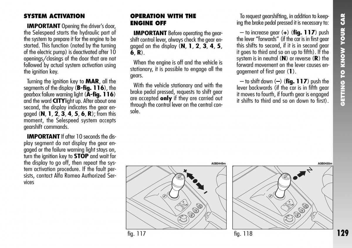 Alfa Romeo 156 GTA owners manual / page 130