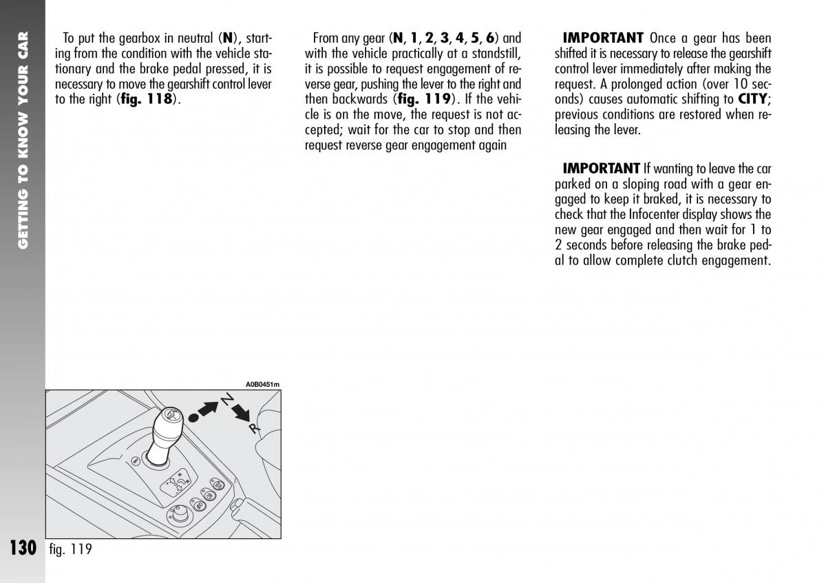 Alfa Romeo 156 GTA owners manual / page 131