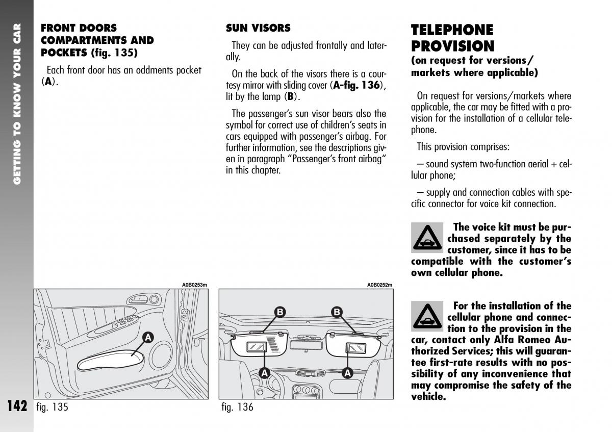 Alfa Romeo 156 GTA owners manual / page 143