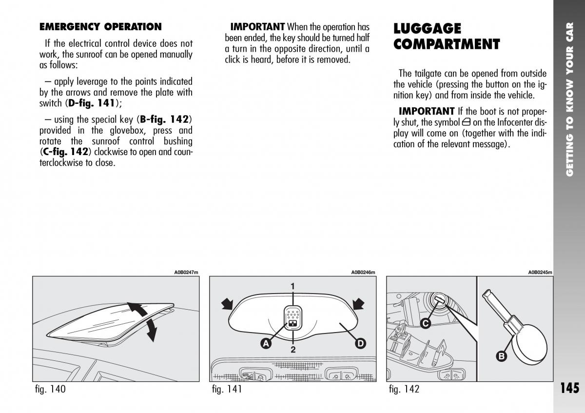 Alfa Romeo 156 GTA owners manual / page 146