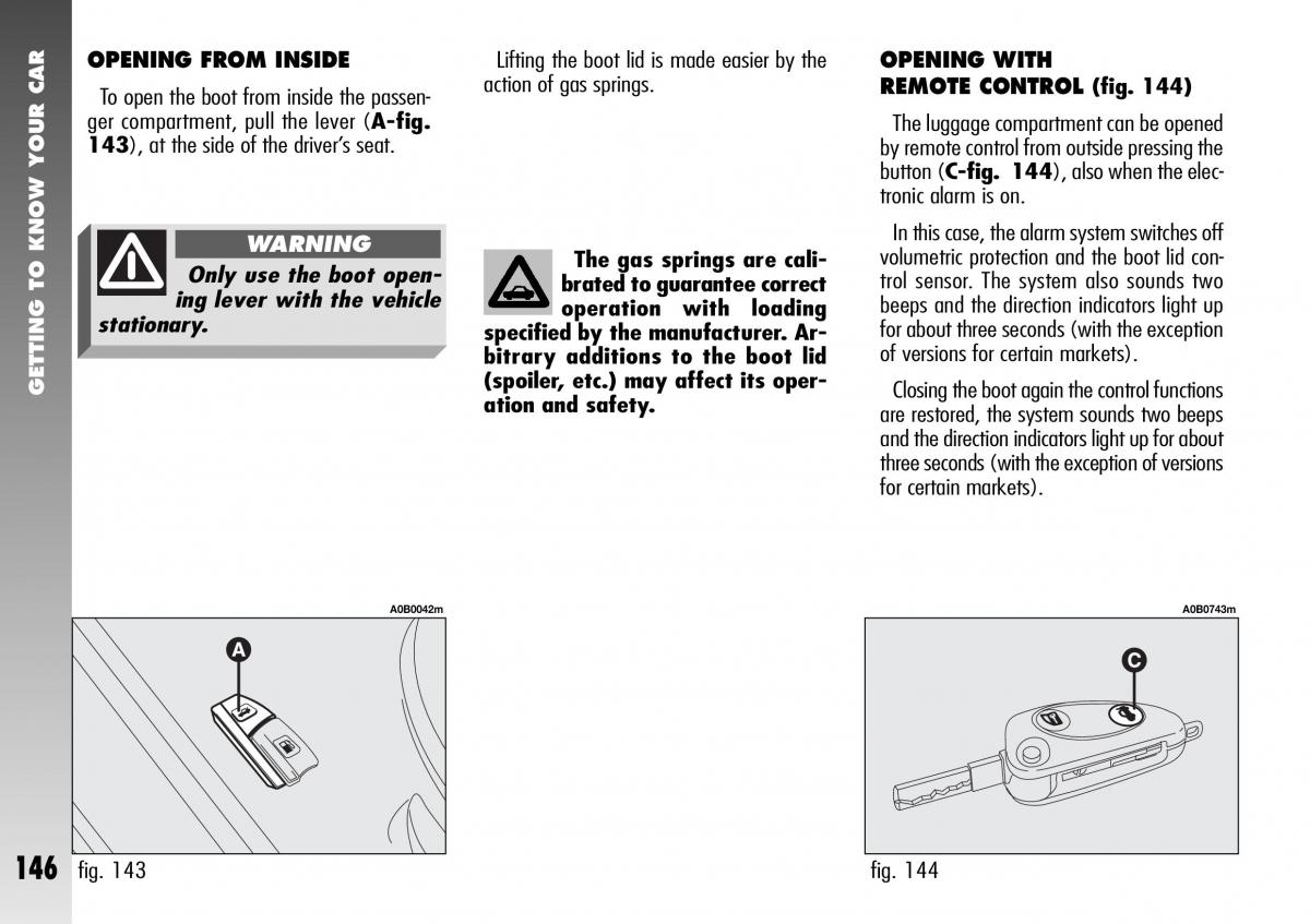 Alfa Romeo 156 GTA owners manual / page 147