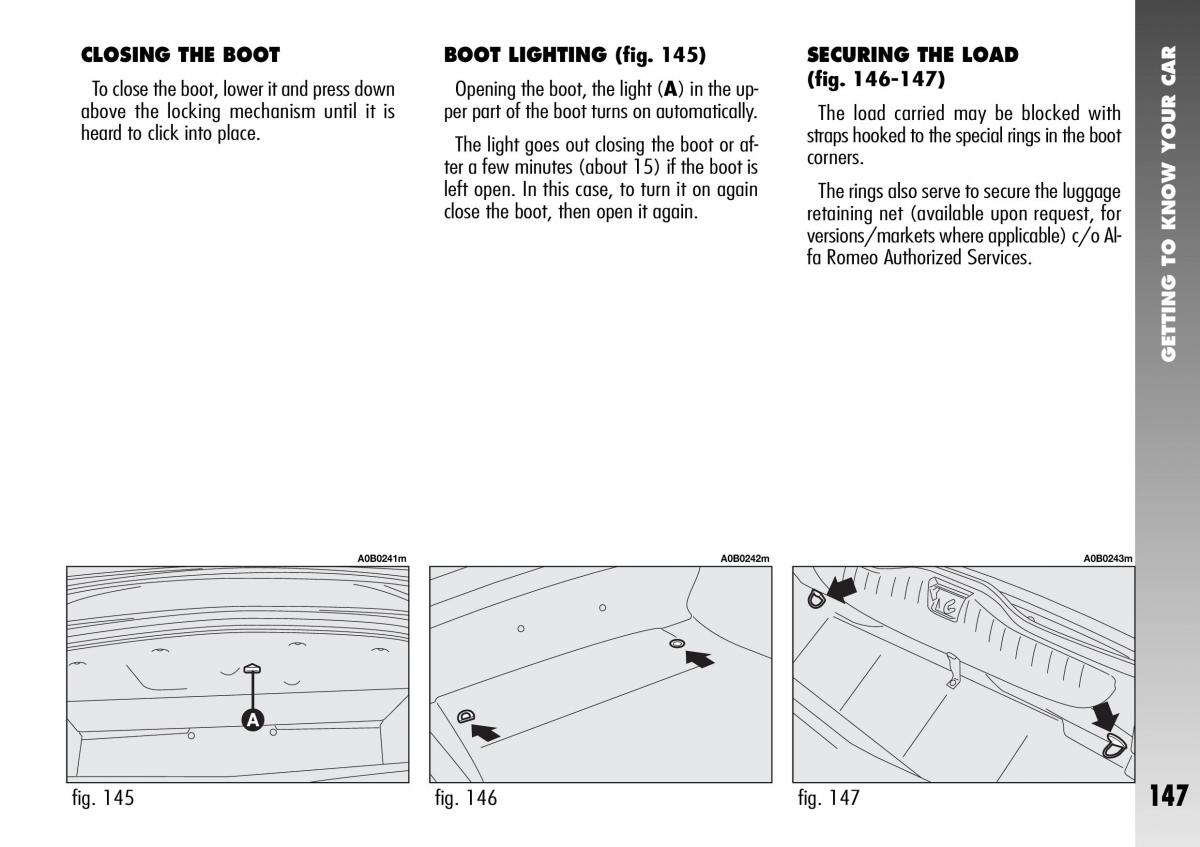 Alfa Romeo 156 GTA owners manual / page 148