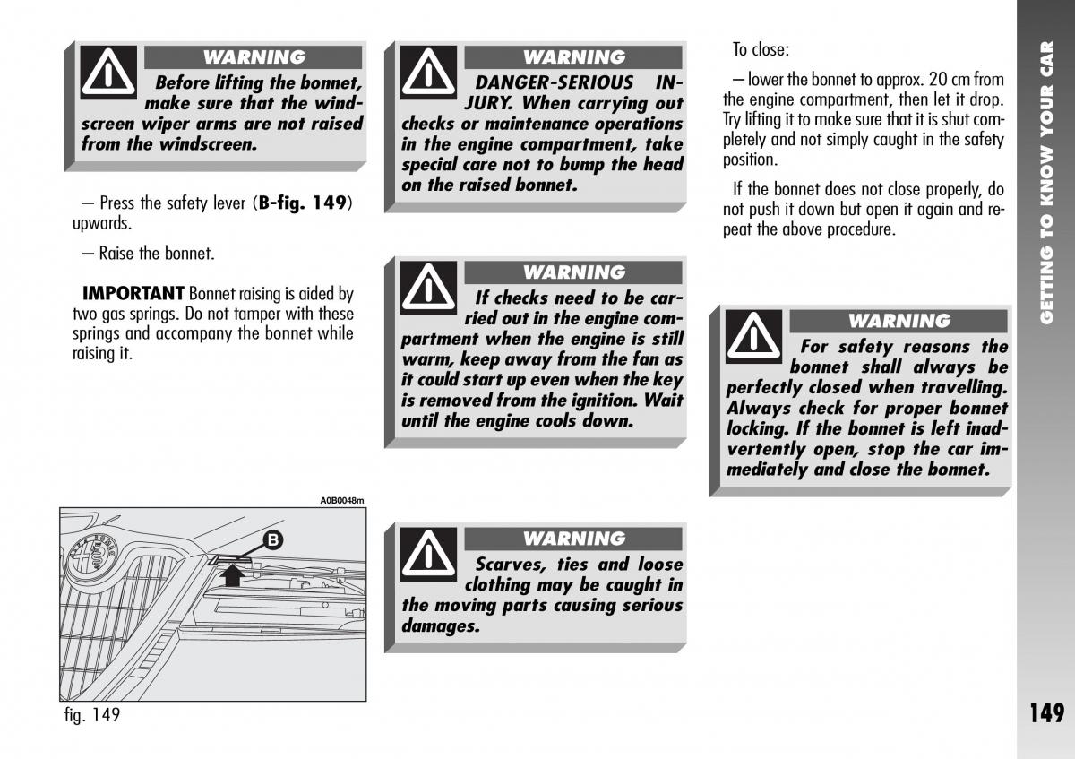 Alfa Romeo 156 GTA owners manual / page 150