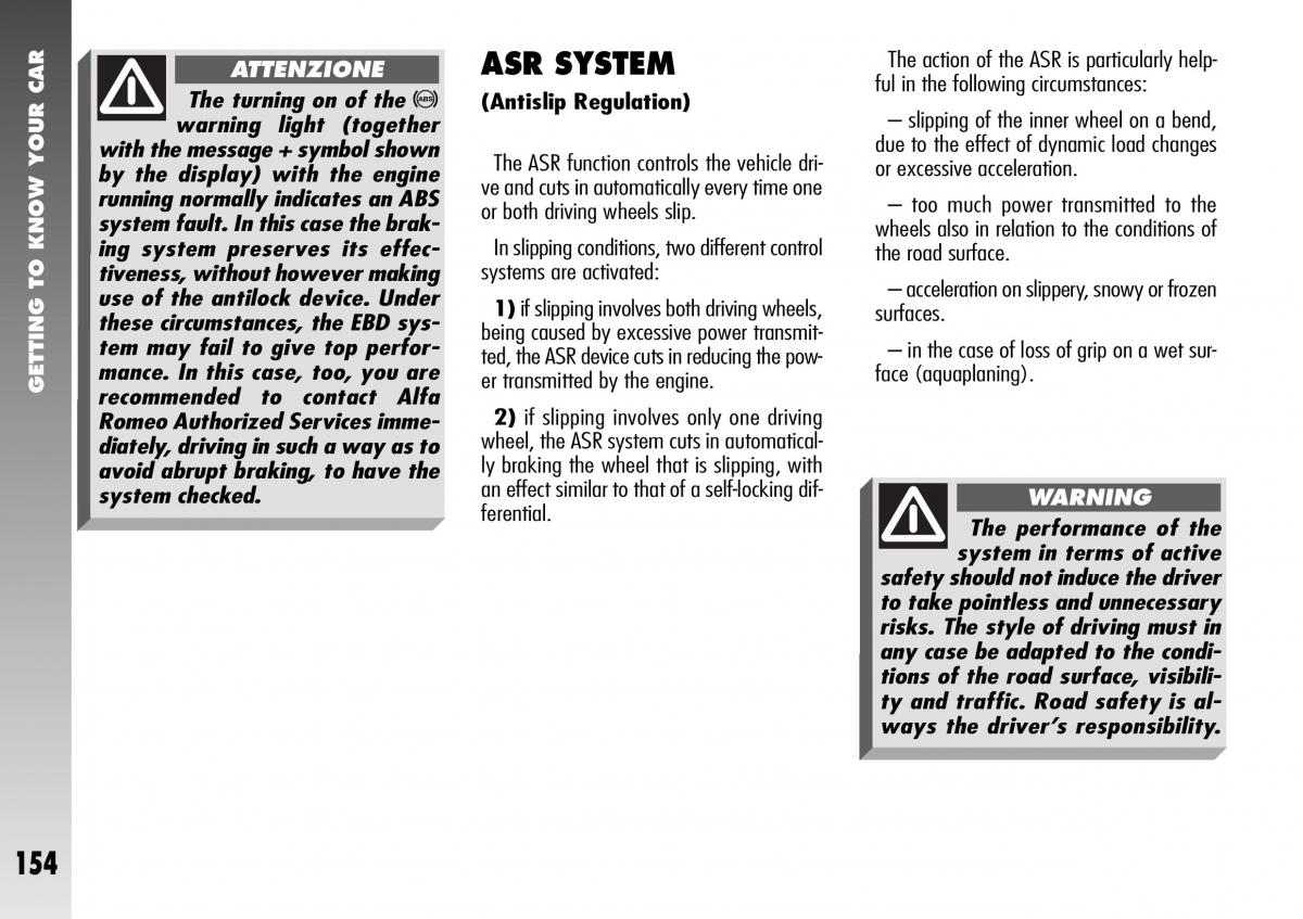 Alfa Romeo 156 GTA owners manual / page 155