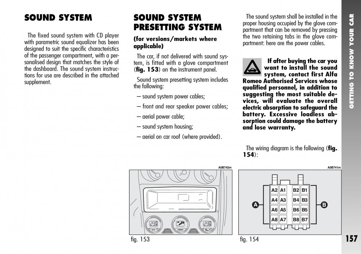 Alfa Romeo 156 GTA owners manual / page 158