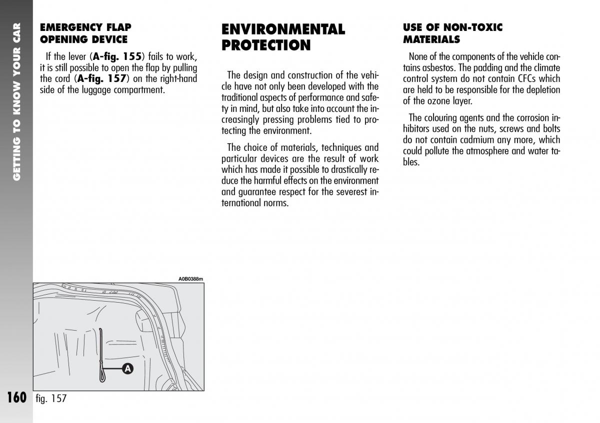 Alfa Romeo 156 GTA owners manual / page 161