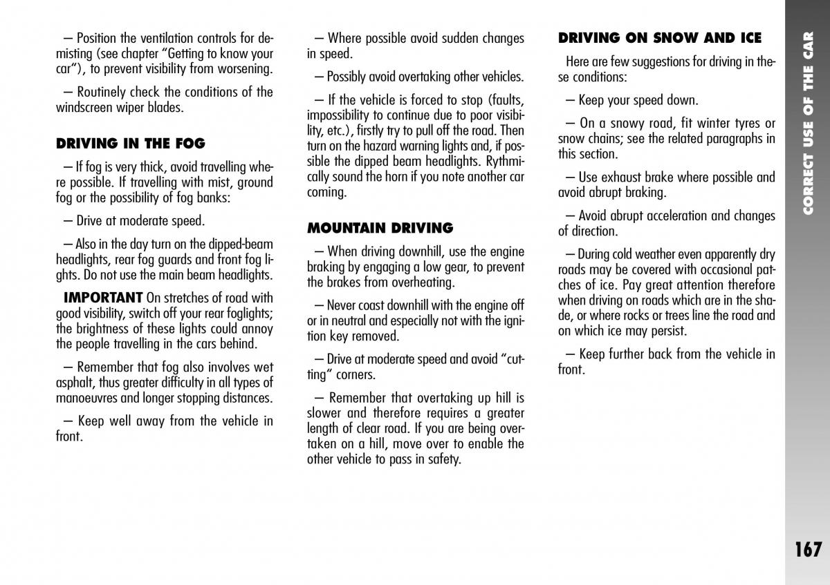 Alfa Romeo 156 GTA owners manual / page 168