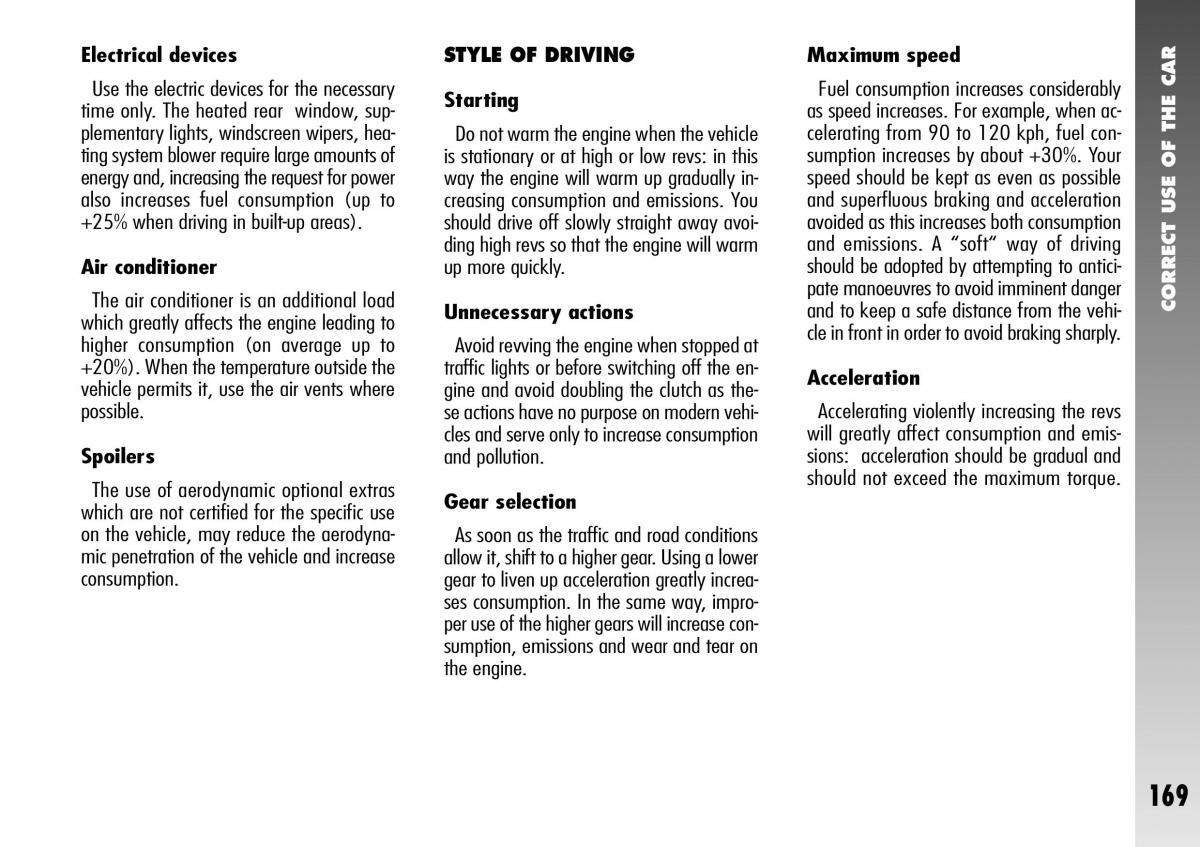 Alfa Romeo 156 GTA owners manual / page 170