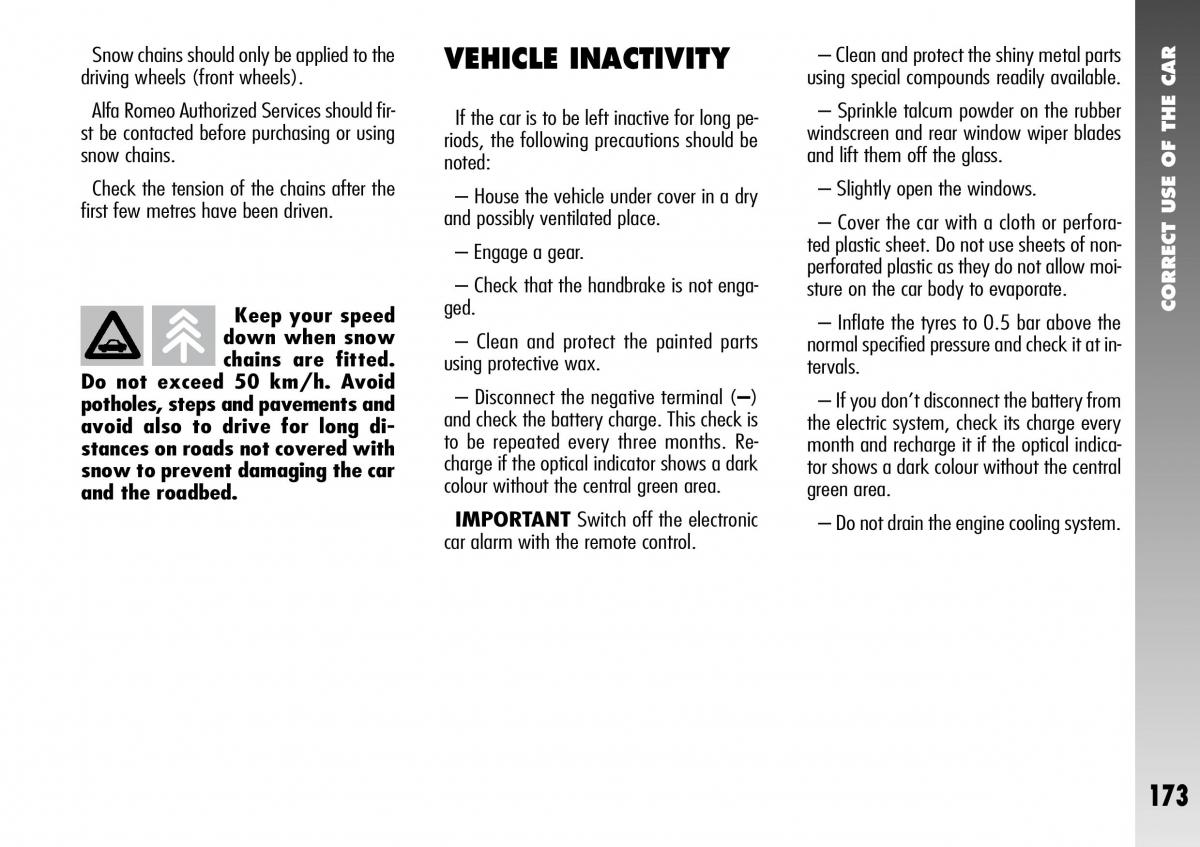 Alfa Romeo 156 GTA owners manual / page 174