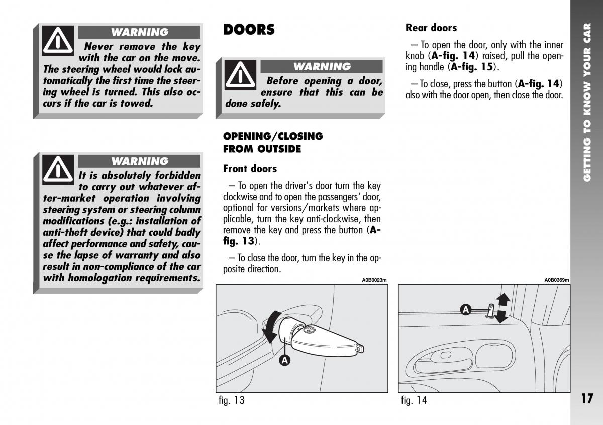 Alfa Romeo 156 GTA owners manual / page 18