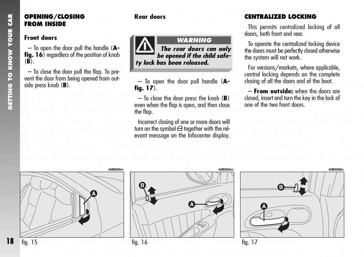 Alfa Romeo 156 GTA owners manual / page 19