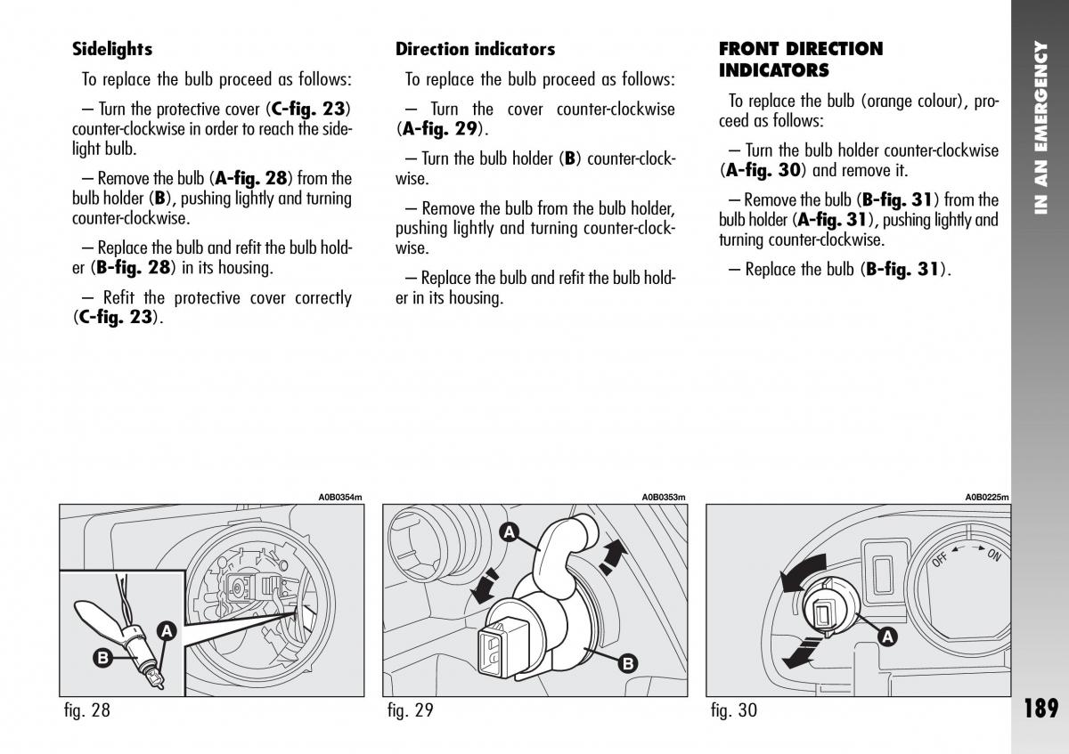 Alfa Romeo 156 GTA owners manual / page 190