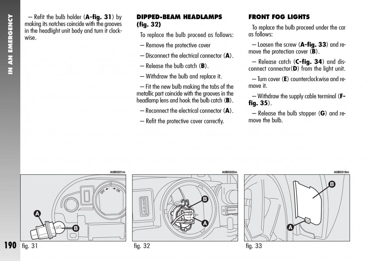 Alfa Romeo 156 GTA owners manual / page 191