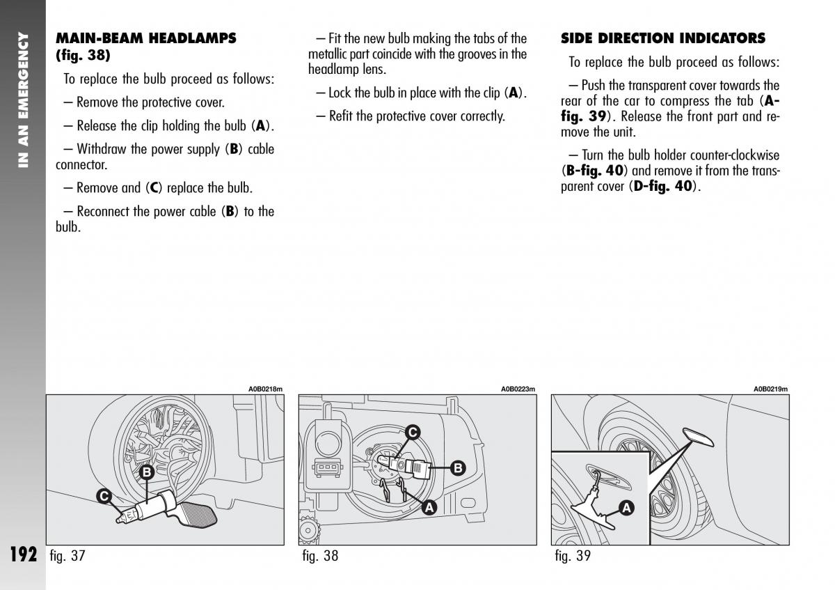 Alfa Romeo 156 GTA owners manual / page 193