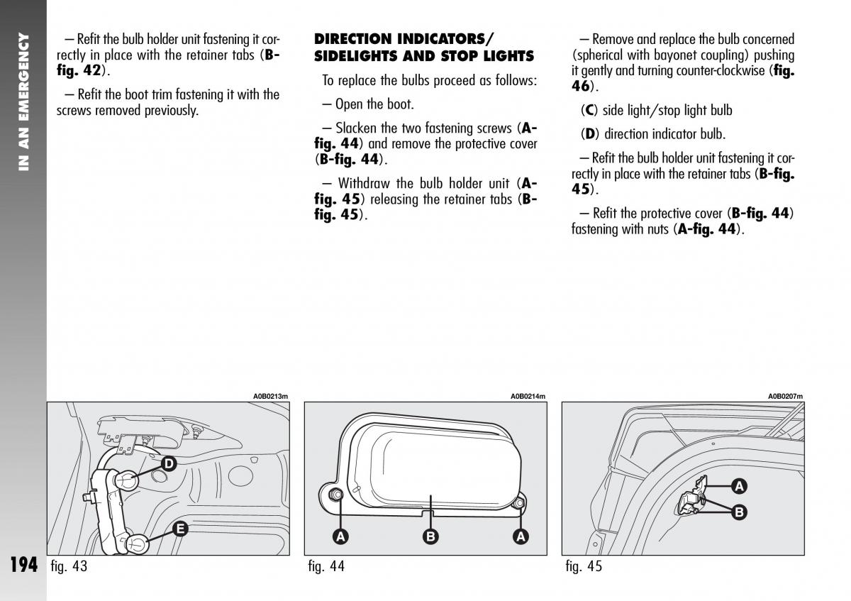 Alfa Romeo 156 GTA owners manual / page 195