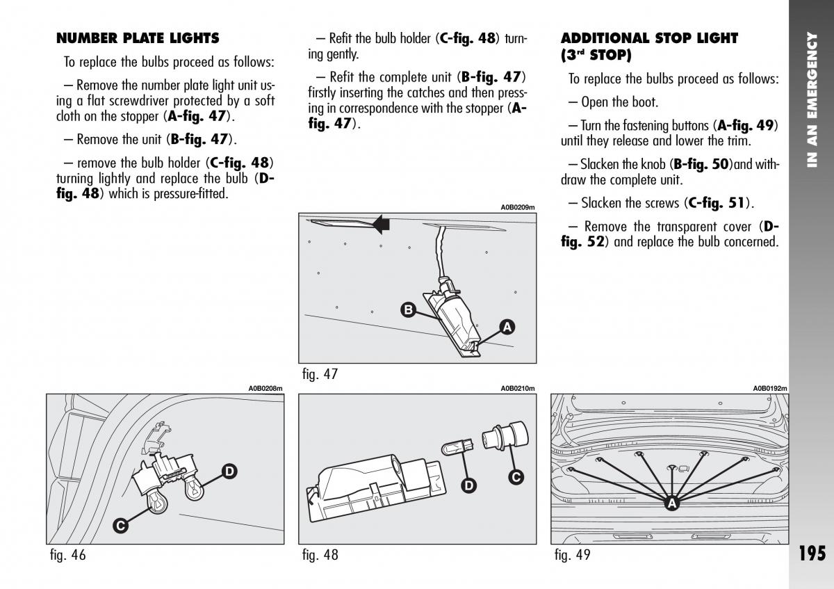 Alfa Romeo 156 GTA owners manual / page 196