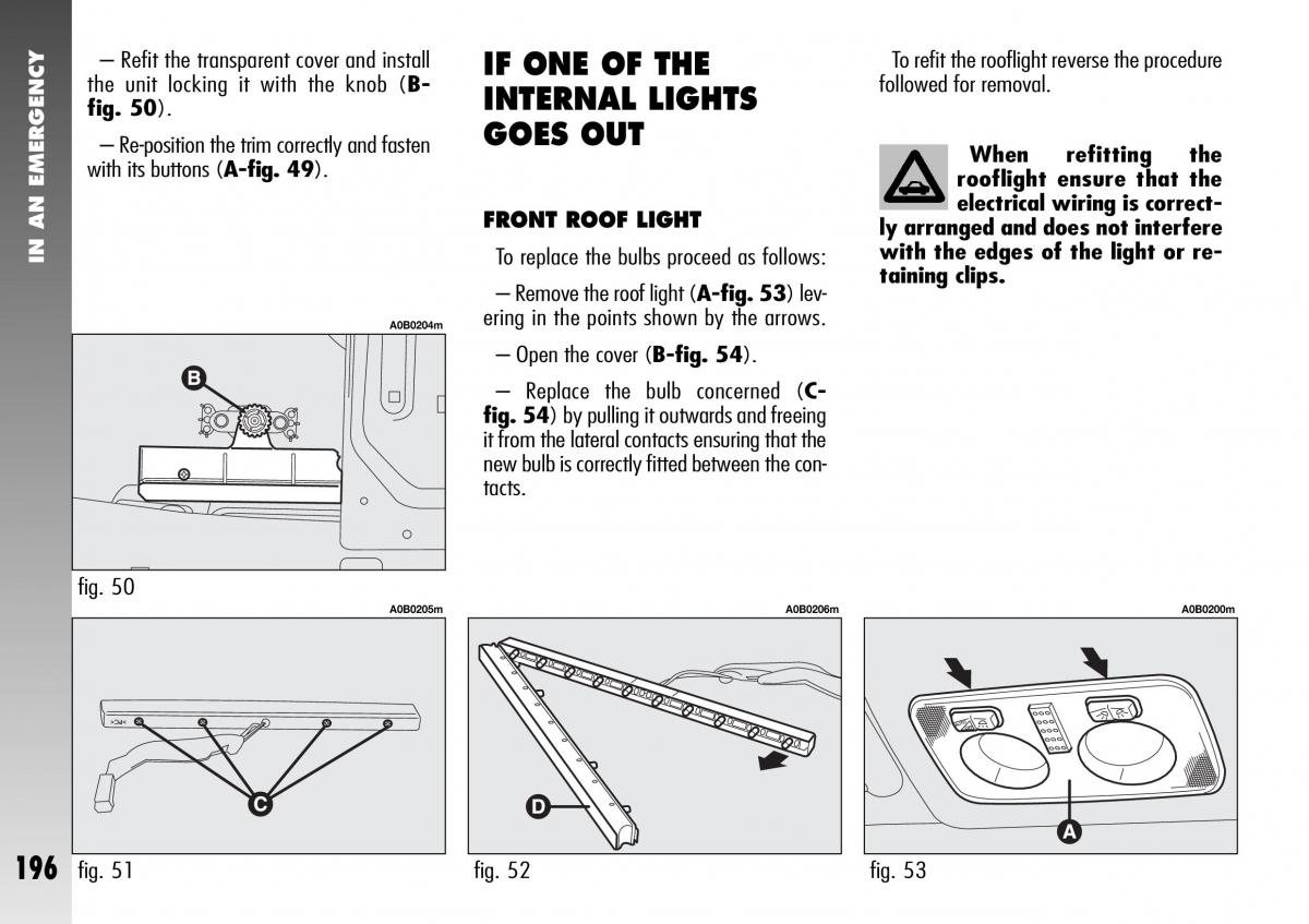 Alfa Romeo 156 GTA owners manual / page 197