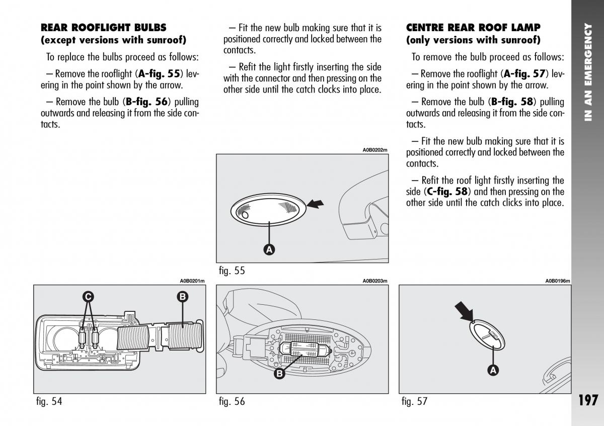 Alfa Romeo 156 GTA owners manual / page 198