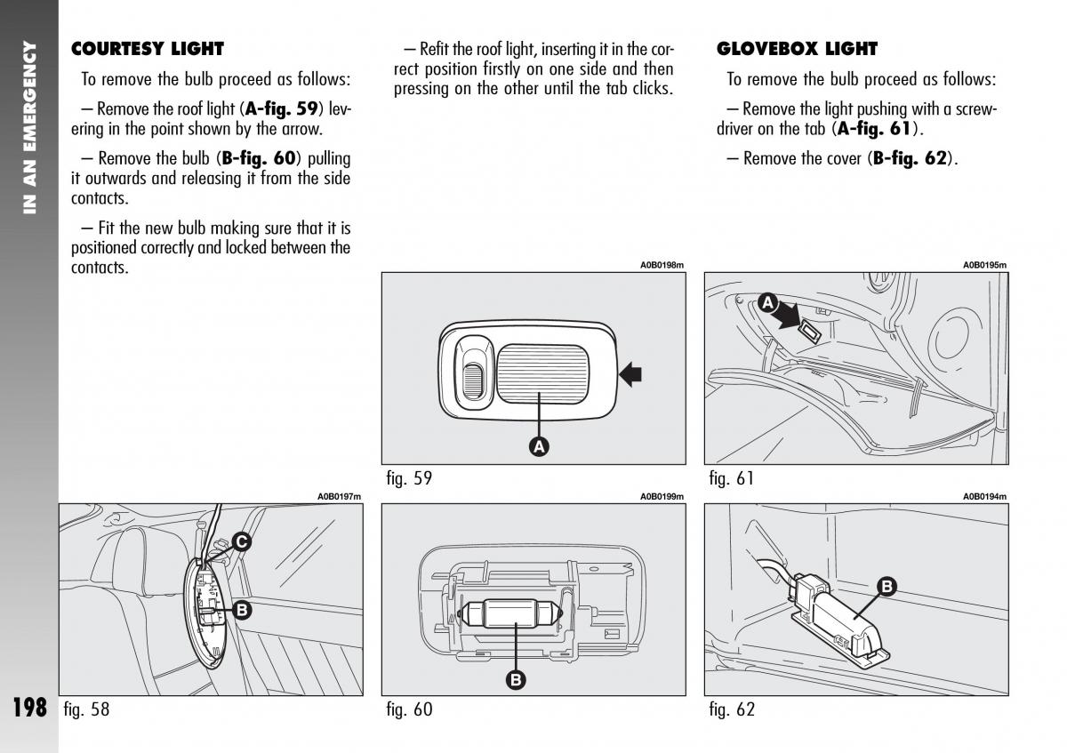 Alfa Romeo 156 GTA owners manual / page 199