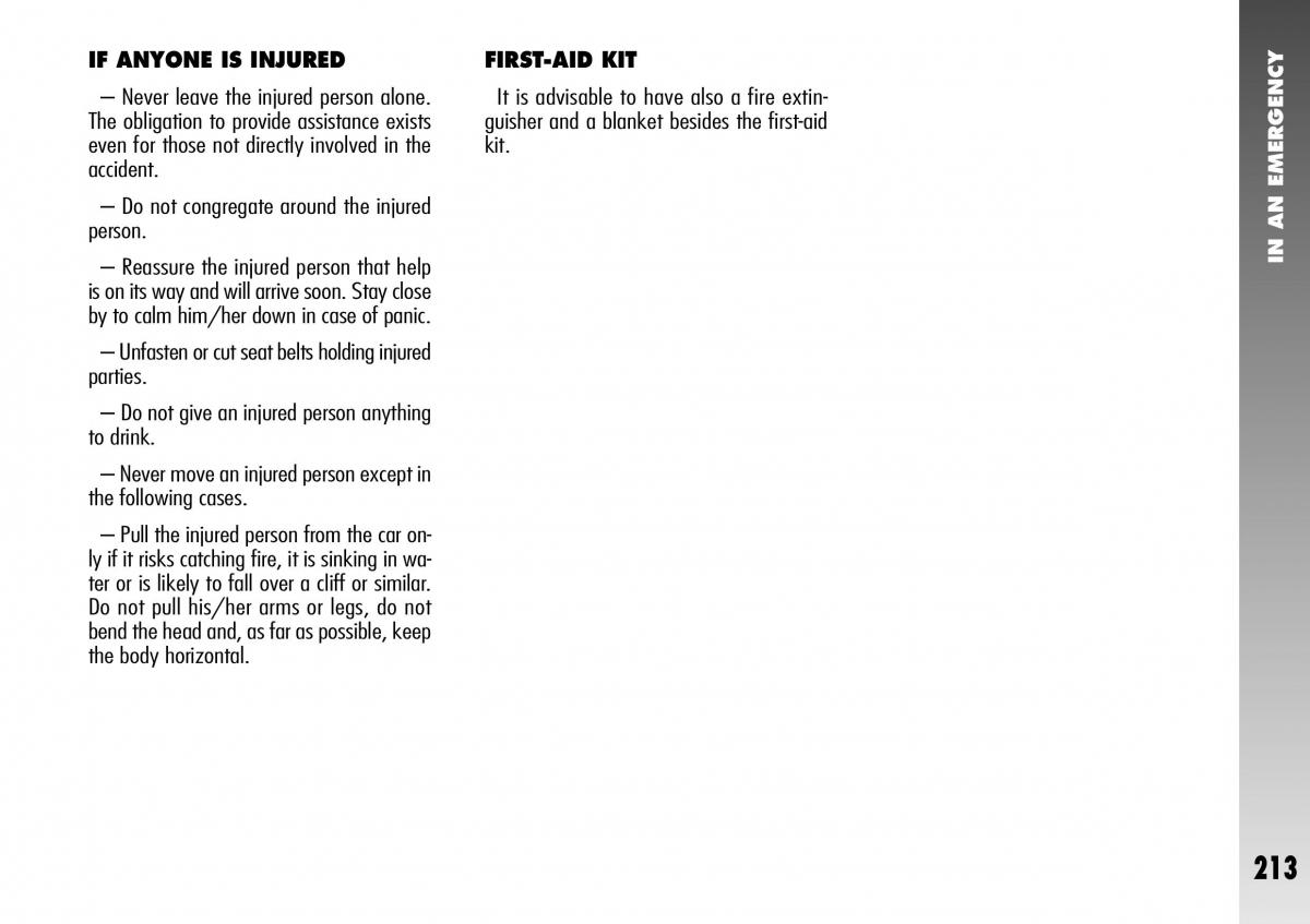 Alfa Romeo 156 GTA owners manual / page 214