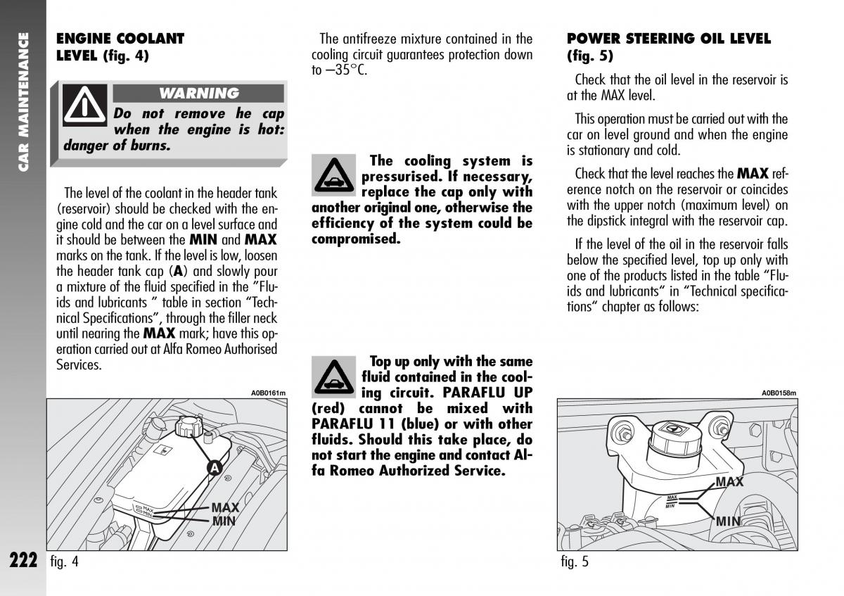 Alfa Romeo 156 GTA owners manual / page 223