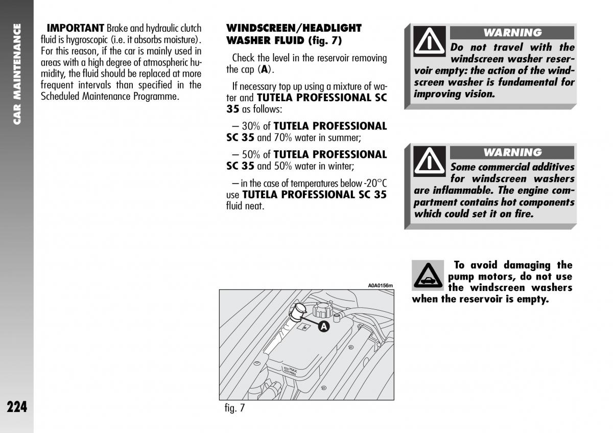 Alfa Romeo 156 GTA owners manual / page 225