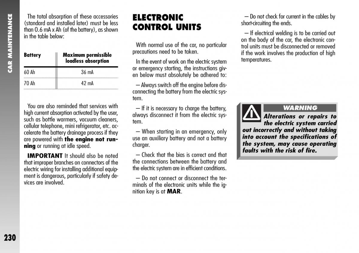 Alfa Romeo 156 GTA owners manual / page 231