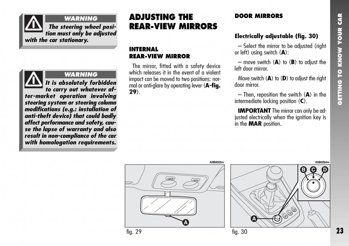 Alfa Romeo 156 GTA owners manual / page 24