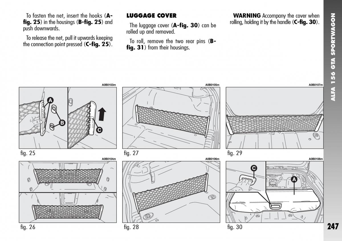 Alfa Romeo 156 GTA owners manual / page 248