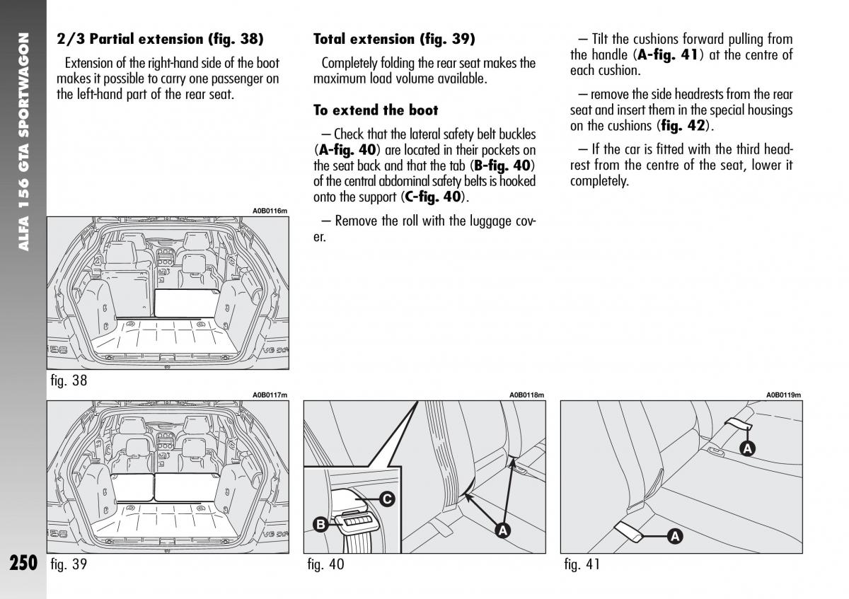 Alfa Romeo 156 GTA owners manual / page 251