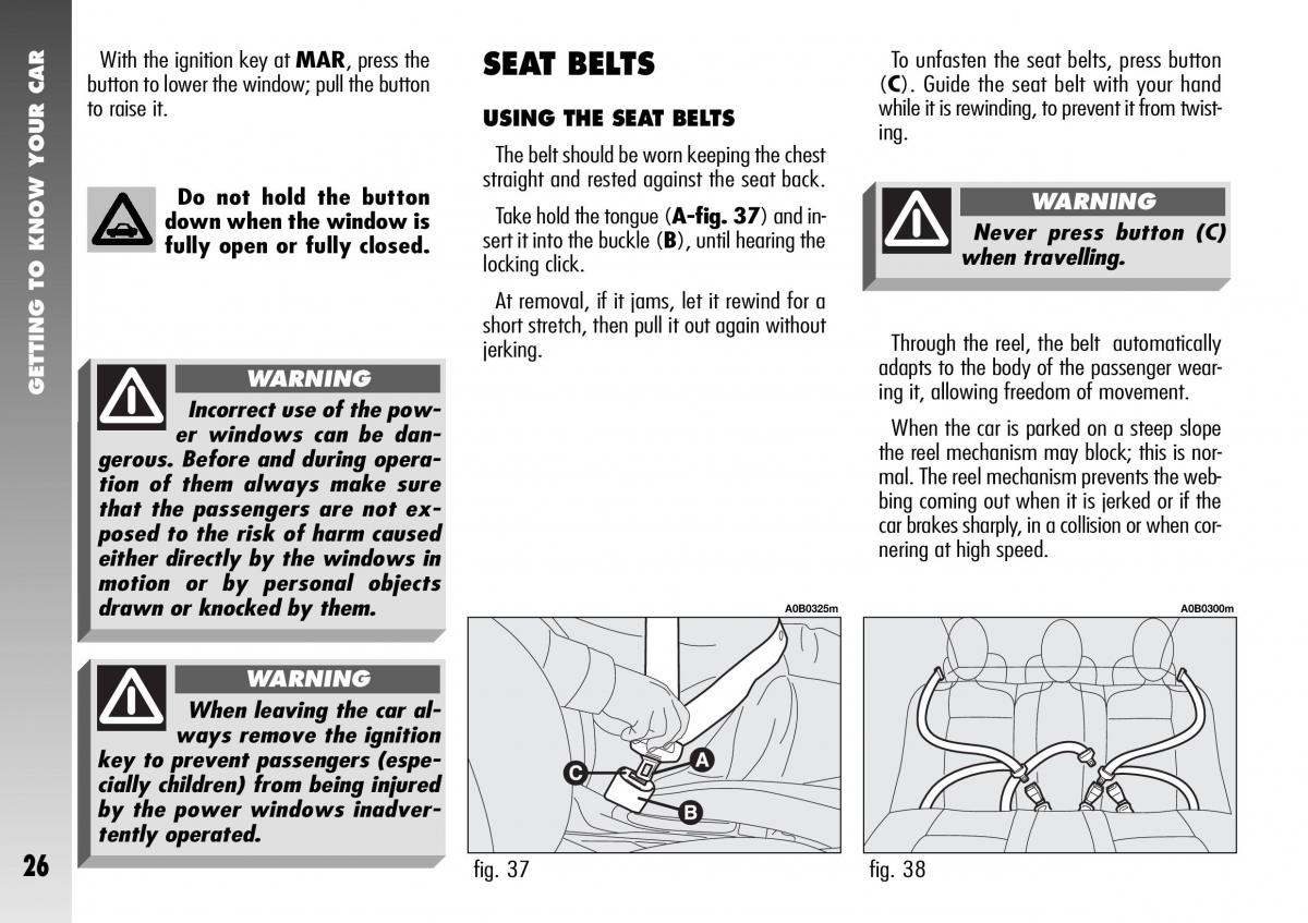 Alfa Romeo 156 GTA owners manual / page 27