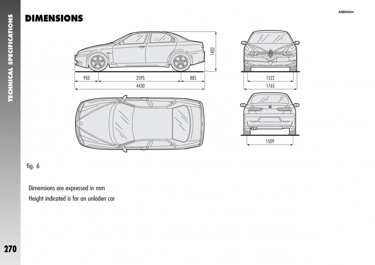 Alfa Romeo 156 GTA owners manual / page 271