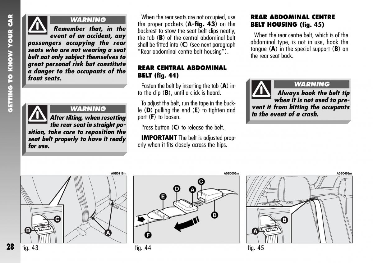 Alfa Romeo 156 GTA owners manual / page 29