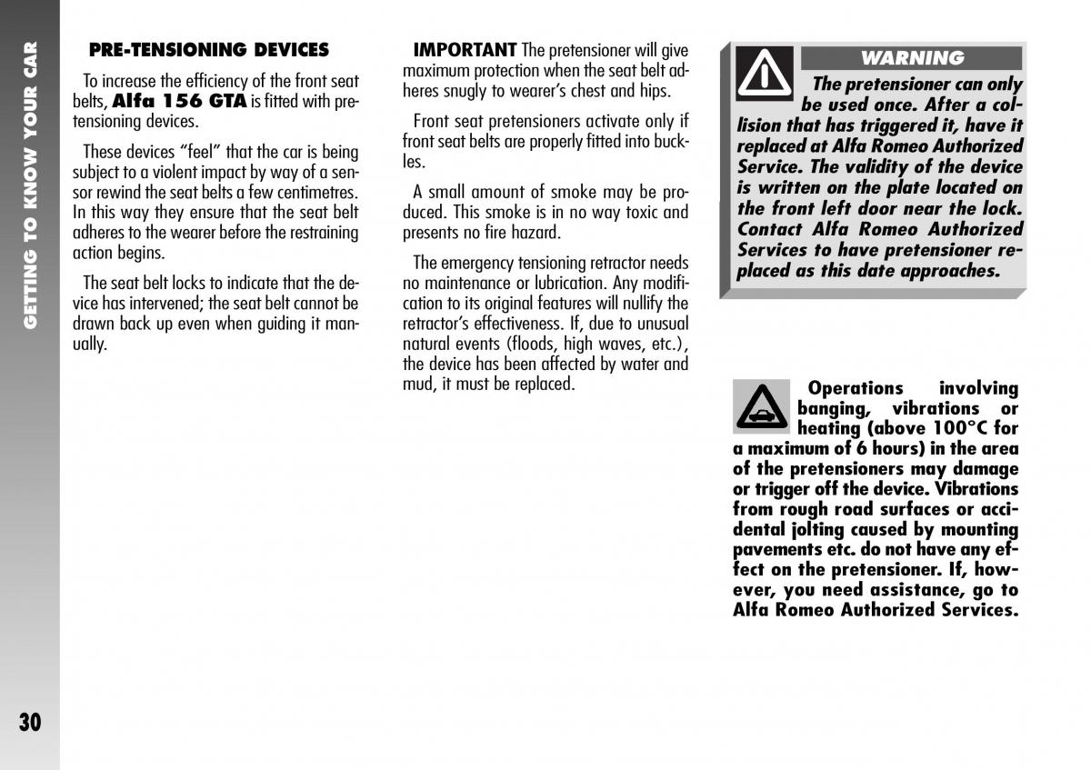 Alfa Romeo 156 GTA owners manual / page 31