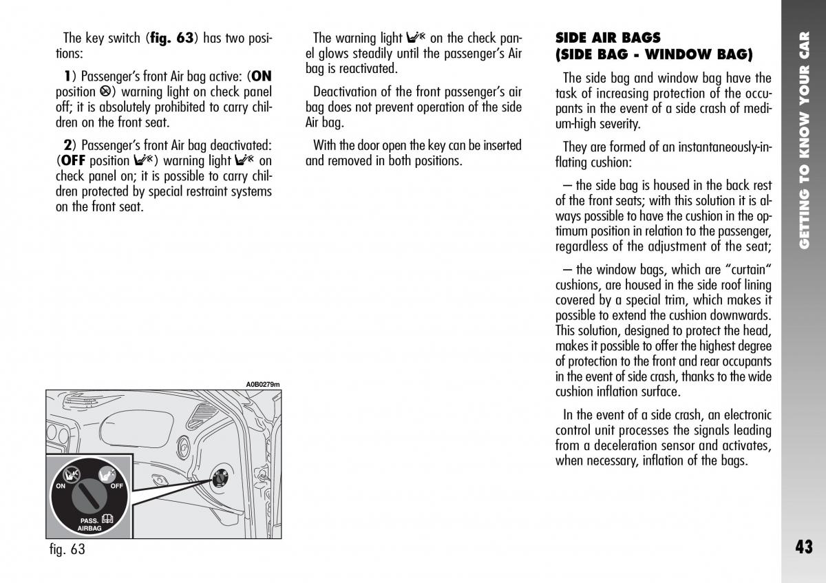 Alfa Romeo 156 GTA owners manual / page 44