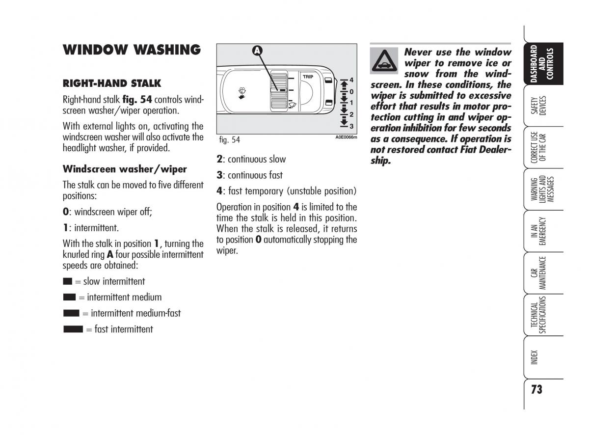 Alfa Romeo 159 owners manual / page 74