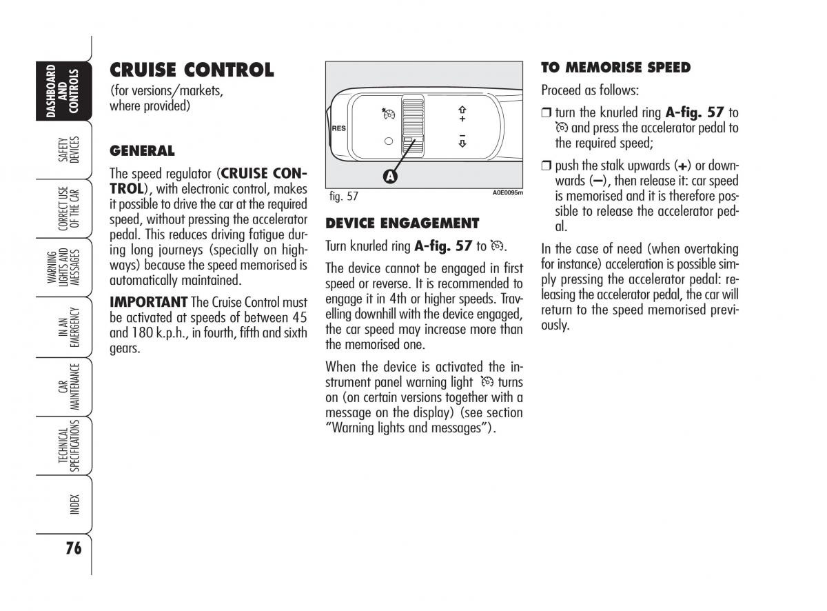 Alfa Romeo 159 owners manual / page 77
