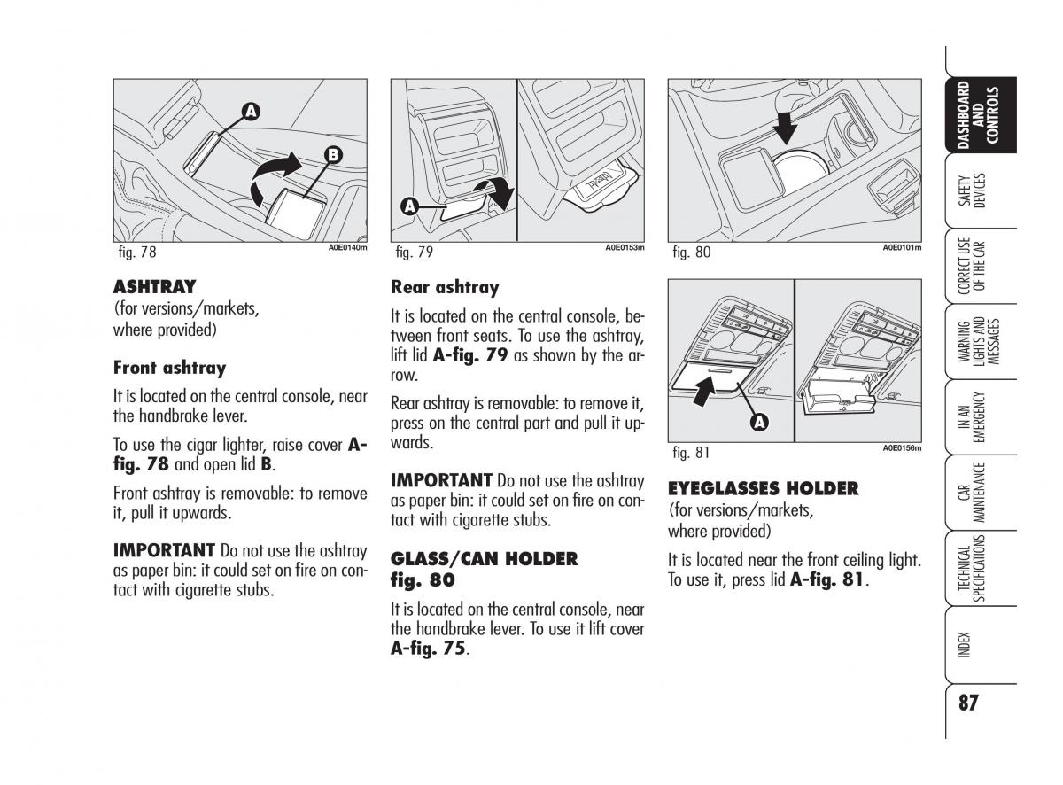 Alfa Romeo 159 owners manual / page 88