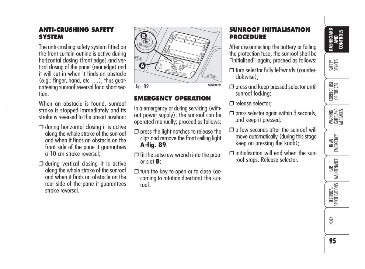 Alfa Romeo 159 owners manual / page 96