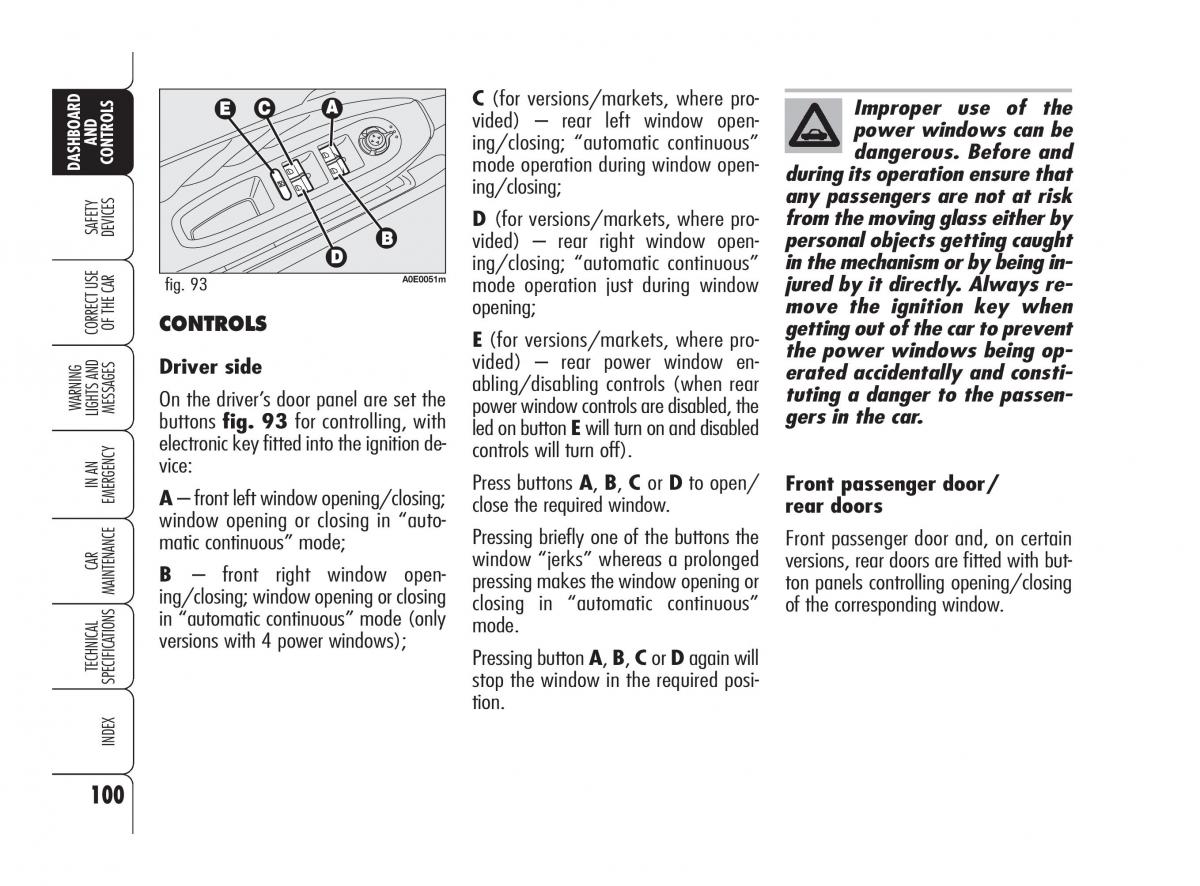 Alfa Romeo 159 owners manual / page 101