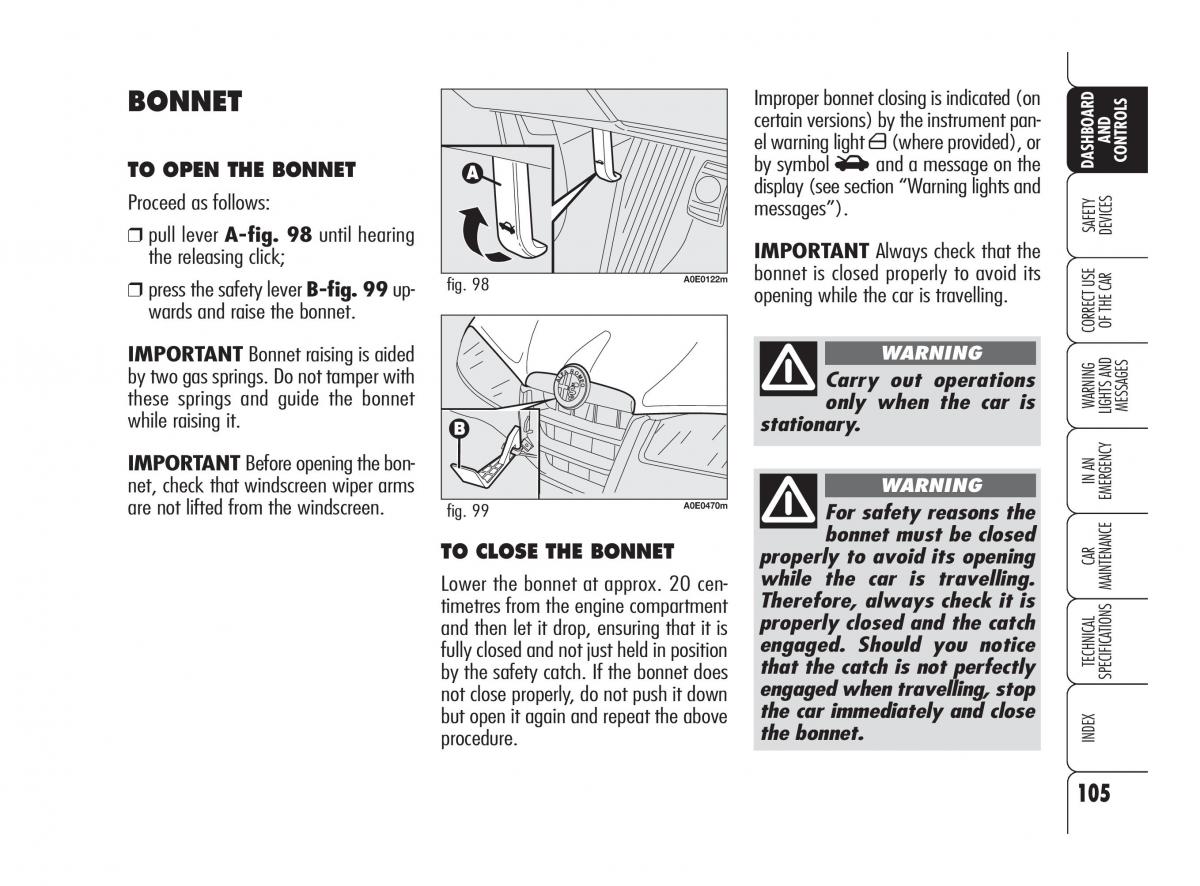 Alfa Romeo 159 owners manual / page 106