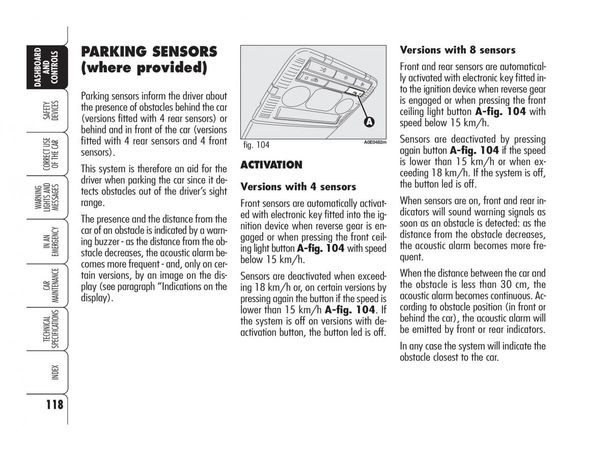 Alfa Romeo 159 owners manual / page 119