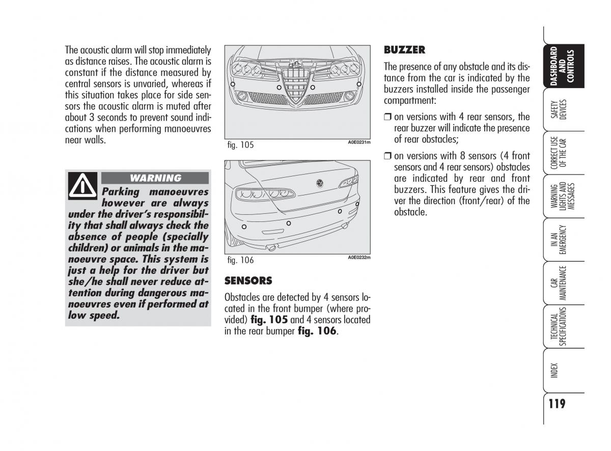 Alfa Romeo 159 owners manual / page 120