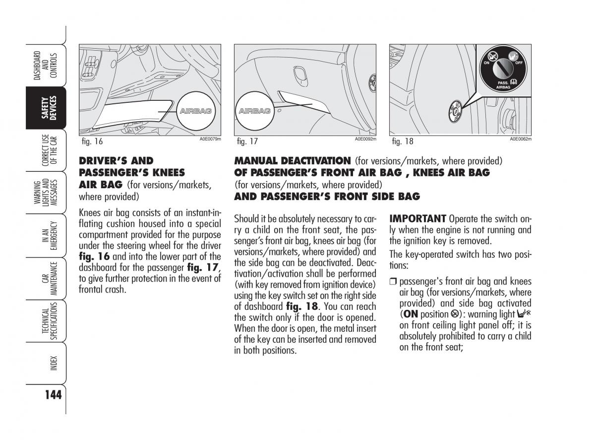 Alfa Romeo 159 owners manual / page 145