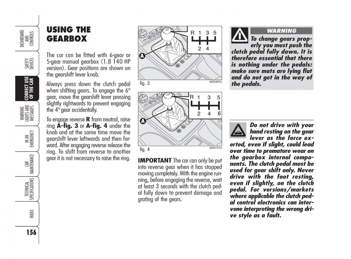 Alfa Romeo 159 owners manual / page 157