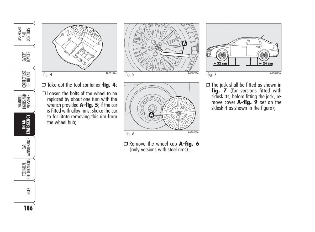 Alfa Romeo 159 owners manual / page 187