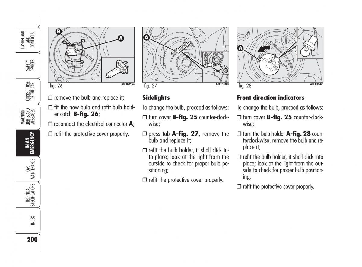 Alfa Romeo 159 owners manual / page 201