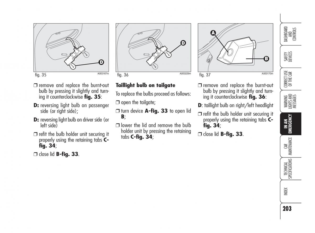 Alfa Romeo 159 owners manual / page 204